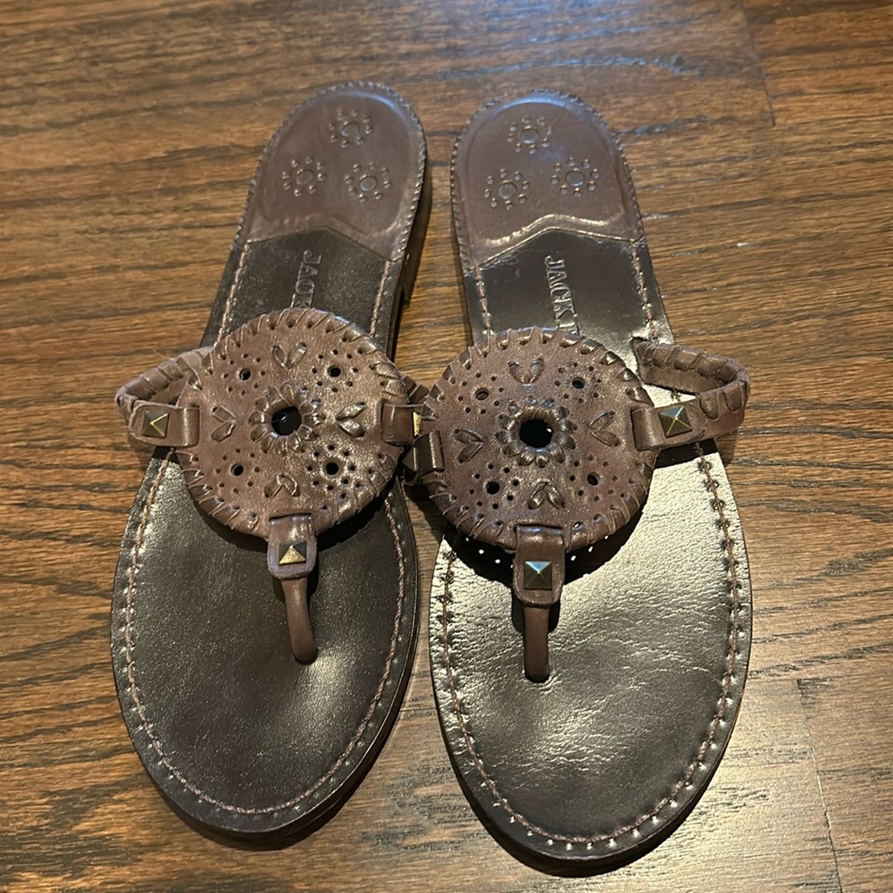 Jack Rogers Brown Leather Sandals
